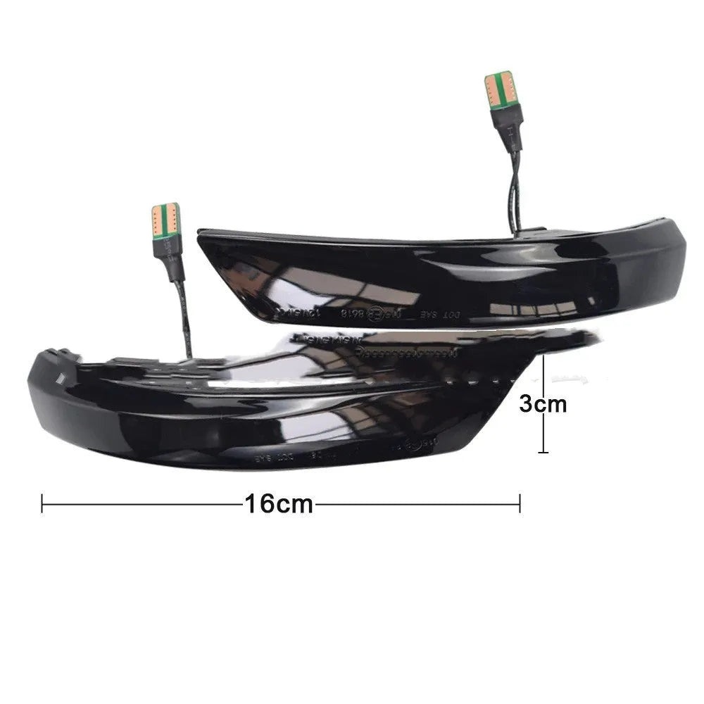 Ford Focus and Mondeo rearview mirror LED waterfall light kit in yellow or yellow and blue two-tone