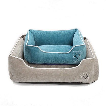 Bite resistant corduroy pet kennel in various sizes and colours