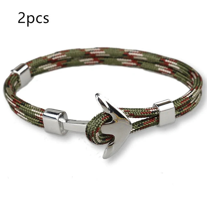 Stylish unisex anchor bracelet with hand strap, perfect for nautical fashion enthusiasts