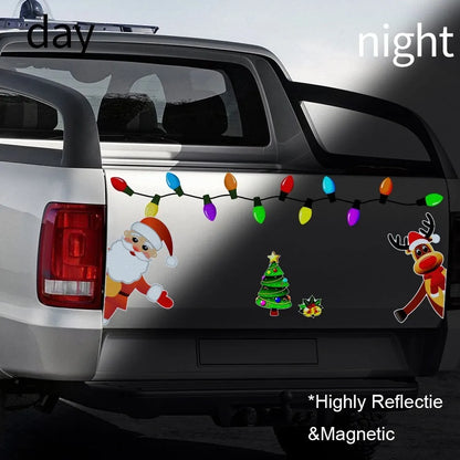 Reflective orange Christmas elk magnetic car decoration sticker with RFM025 design