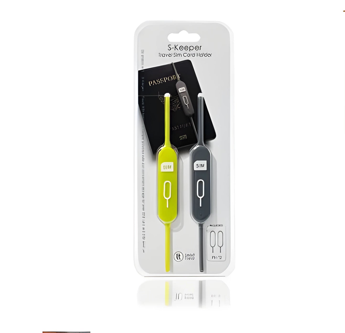 Portable open-design silicone card holder in yellow powder colour showing internal card slots