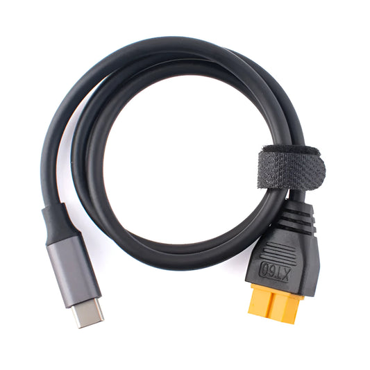 20V USB-C charger adapter cable with silicone sheath, 2-core, 0.5m, SC100 model