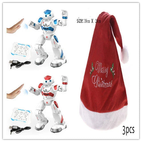 Remote control dancing robot toy with gesture controls, autonomous navigation, and customizable dance routines