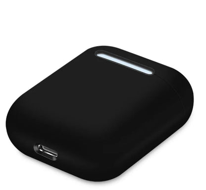 Soft silicone protective case for Apple AirPods charging box in various solid colours.