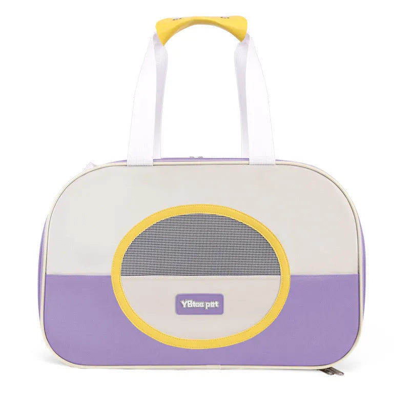 Outdoor portable foldable cat backpack in Oxford cloth with contrast colour design and 15 Jin capacity