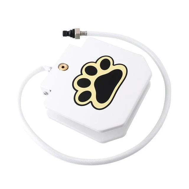 Automatic Dog Water Fountain with paw-activated water dispenser in a backyard setting