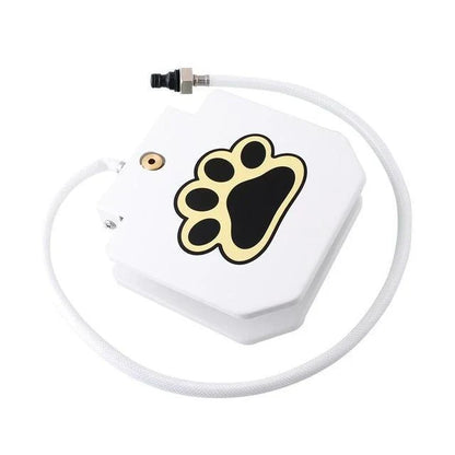 Automatic Dog Water Fountain with paw-activated water dispenser in a backyard setting