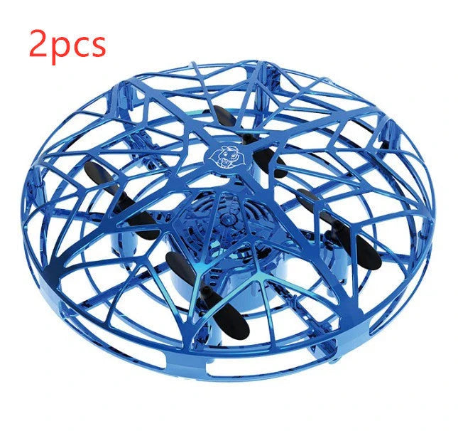 Futuristic mini drone helicopter with UFO-inspired design, automatic obstacle detection, and intuitive controls