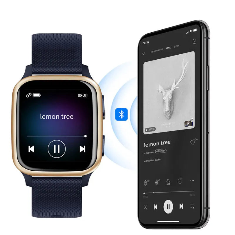 Smart bracelet in black, blue, green, or pink with aluminium alloy case, displaying heart rate and step data on screen