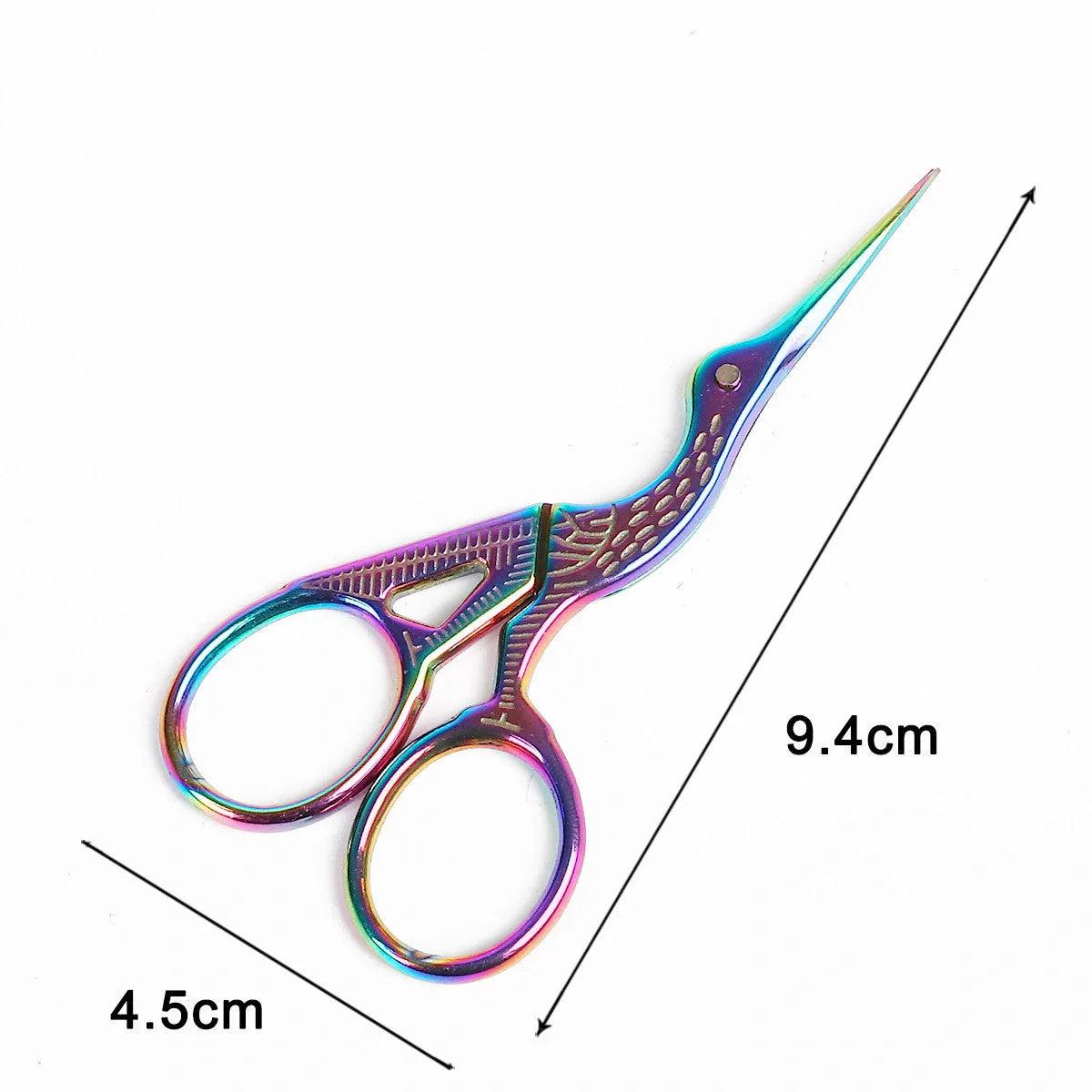 Elegant crane-shaped embroidery scissors crafted from premium stainless steel for precise, effortless cutting