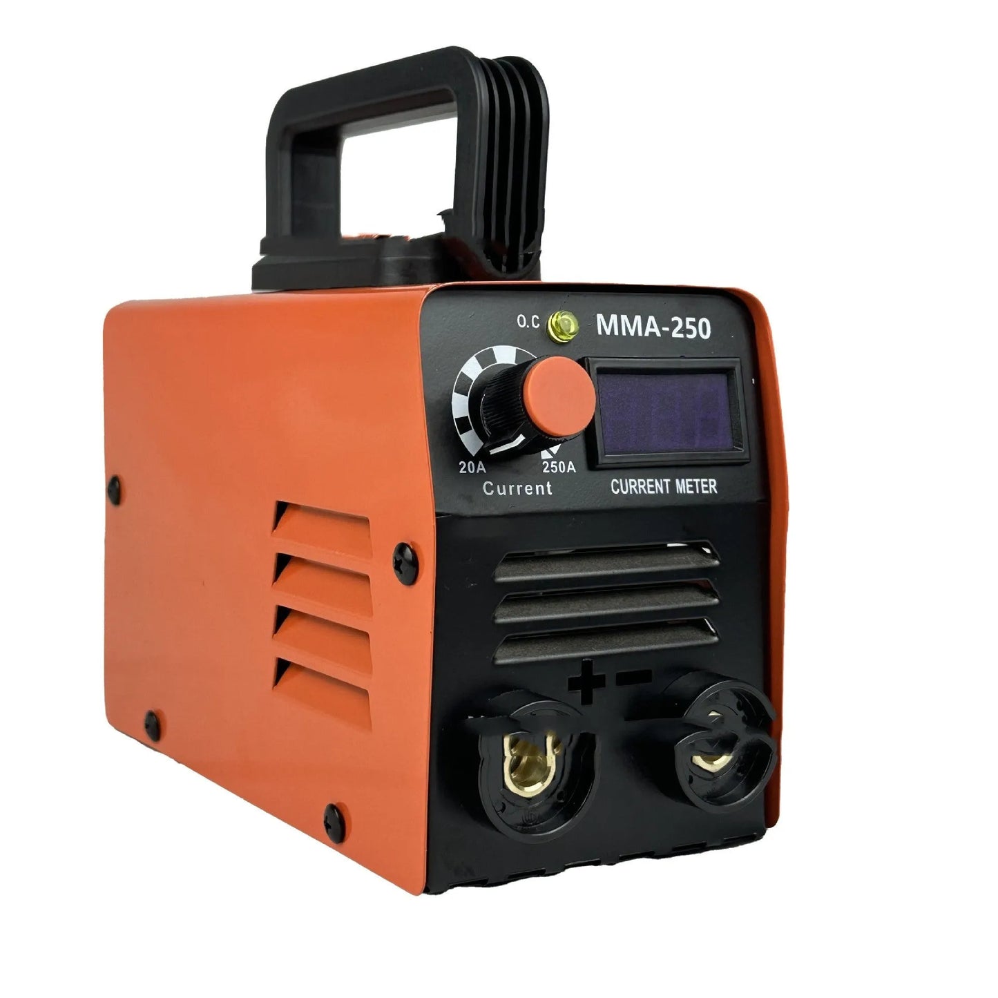 Portable MMA-250 welding machine with protective mask, gloves, and tools for household metalwork