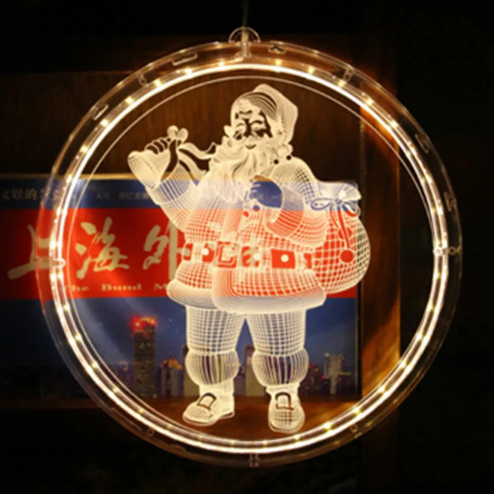 170mm plastic LED Christmas disc light with E14 fitting for festive decoration
