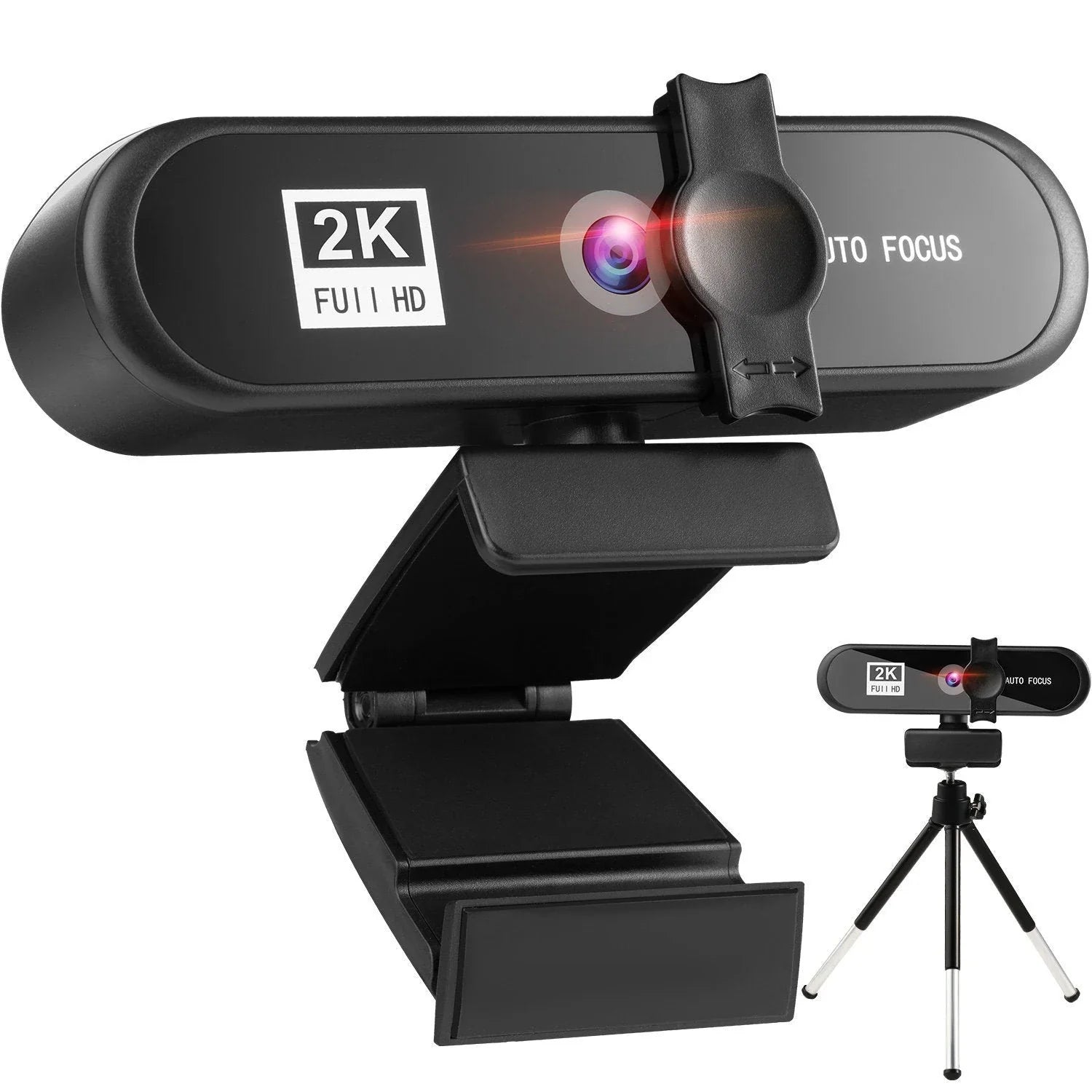 Premium 4K auto-focus webcam with dual microphones for clear, high-quality video and audio during video calls, live streams, and online conferences