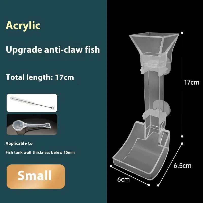 Aquarium feeding dish set with three tube lengths, cleaning brushes and feed spoons
