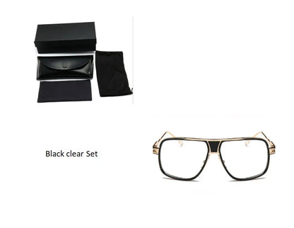 Men's square UV400 sunglasses with 59mm lens width, plastic and metal frame, goggle style