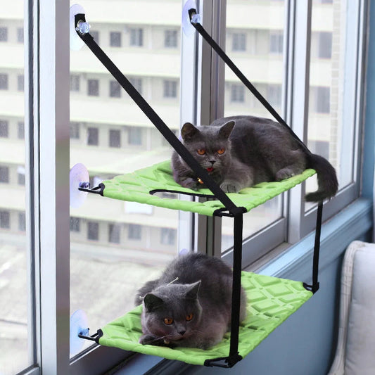 Cat Hammock Window Resting Seat Perch for indoor cats, durable and space-saving