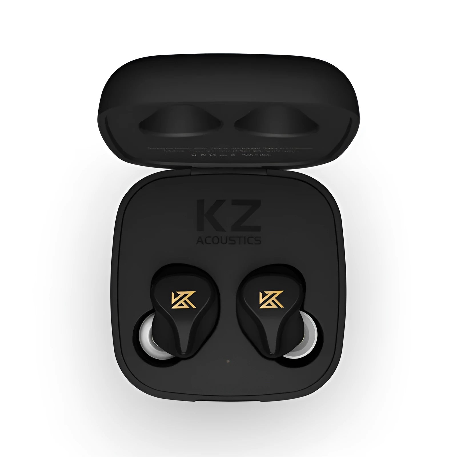 Z1 black and green true wireless Bluetooth in-ear headphones showing separate earpieces