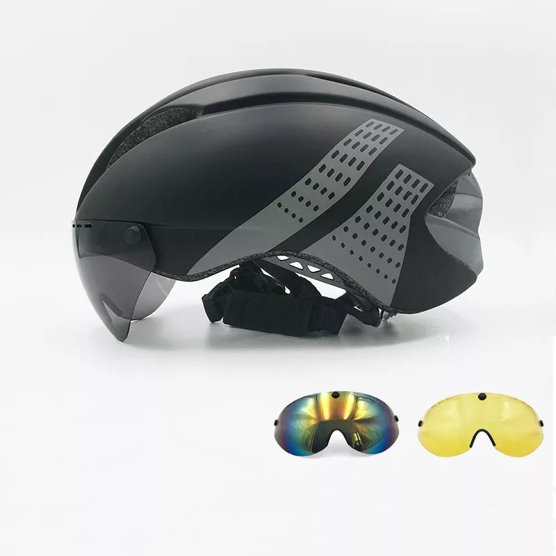 Mountain Bike Road Bike Helmet with removable magnetic goggles and 11 wind holes