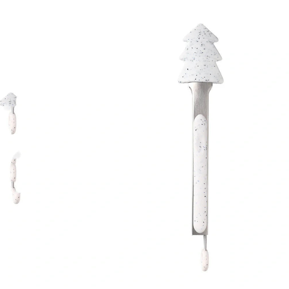 Christmas-themed silicone kitchen tongs with locking clip for bread and BBQ