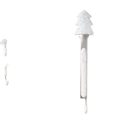Christmas-themed silicone kitchen tongs with locking clip for bread and BBQ