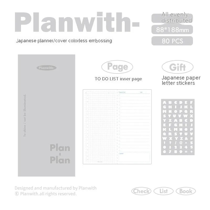 A5 embossed daily metre book notebook with 80 pages of 100g paper, showing cover colour options.