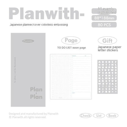 A5 embossed daily metre book notebook with 80 pages of 100g paper, showing cover colour options.