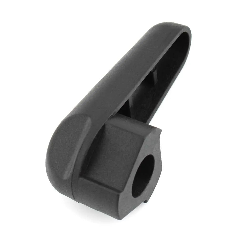 Black nylon quick-release wrench for BMW motorcycle oil cap on white background