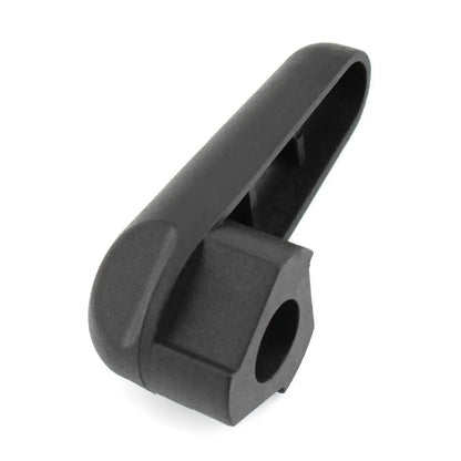 Black nylon quick-release wrench for BMW motorcycle oil cap on white background