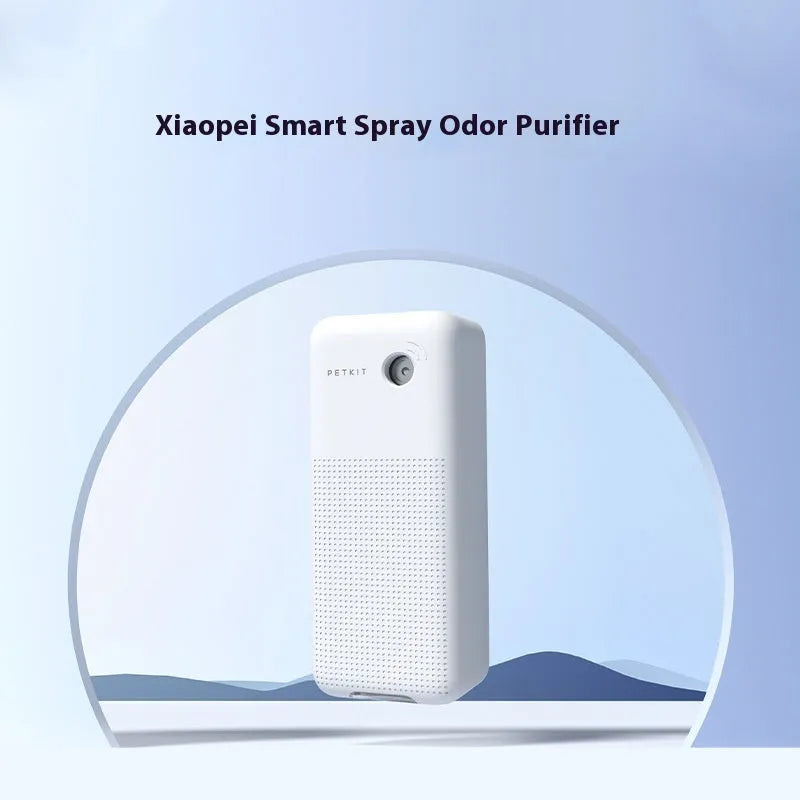 Xiaopei smart pet odour removal machine with bracket and bottles of purification liquid.