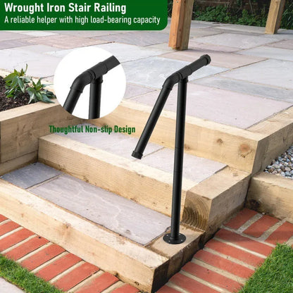 Black metal minimalist American household ladder support bracket.