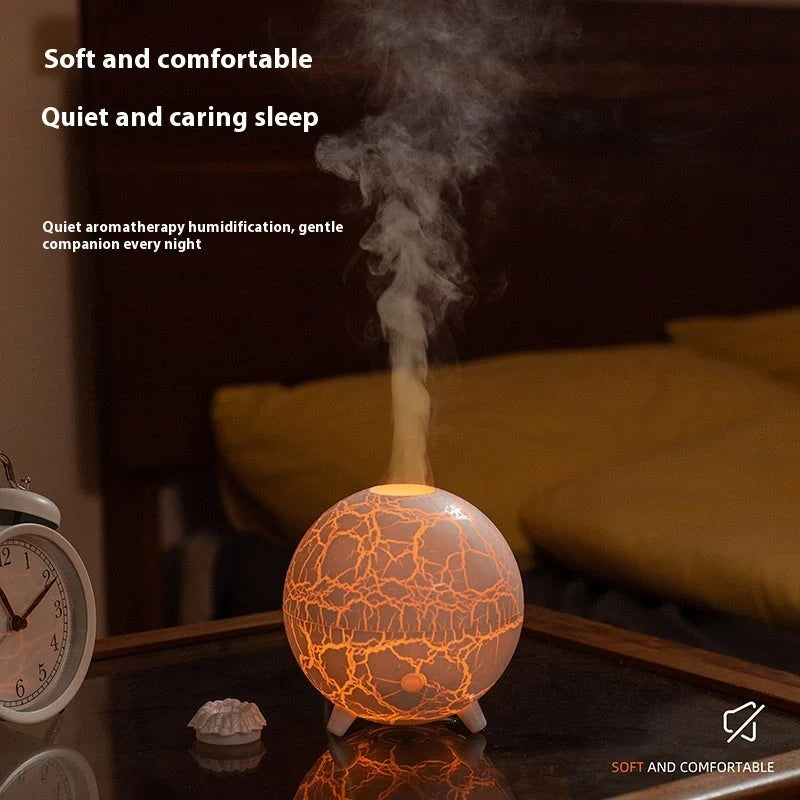 Creative Planet Colourful Atmosphere Lamp USB Humidifier in black and white crack finishes
