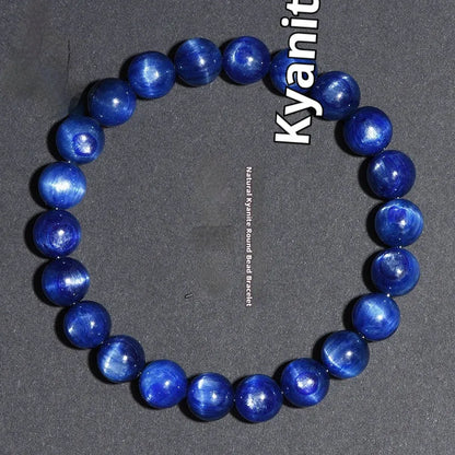 Blue crystal bracelet with geometric shape and Ruyi design, polished finish, sizes 5-12mm