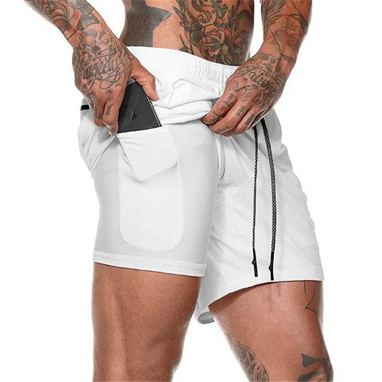 Premium compression shorts with pockets for men, perfect for gym and casual wear