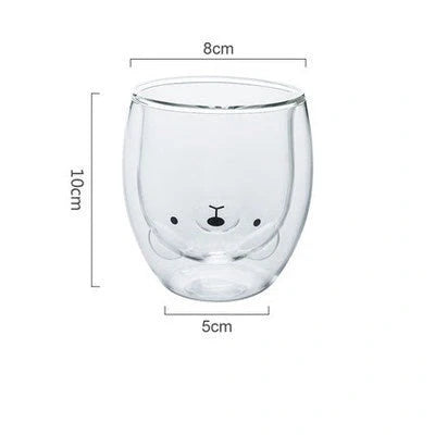 3D double-layer panda cup with skull design for wine, featuring inner Christmas tree pattern