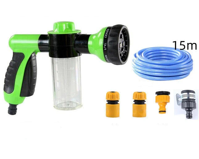Premium high-pressure water gun with 8-in-1 adjustable nozzle for versatile household and automotive cleaning