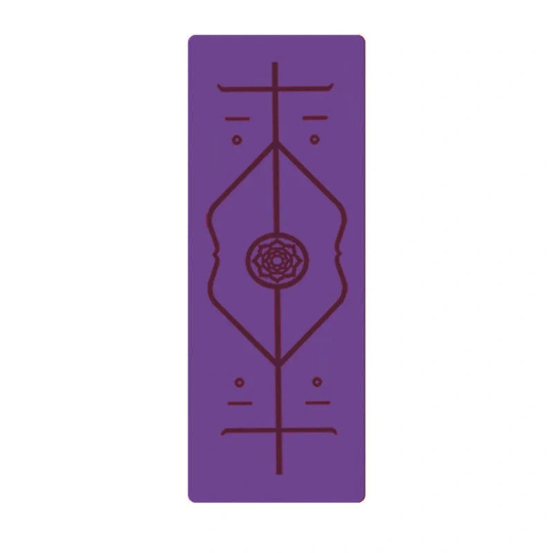 Eco-friendly non-slip TPE yoga mat with position lines for beginners