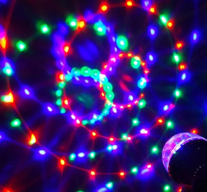 LED rotating magic ball light with six RGB beads, 3W, 9.5x12cm, 220V, colourful atmosphere lamp