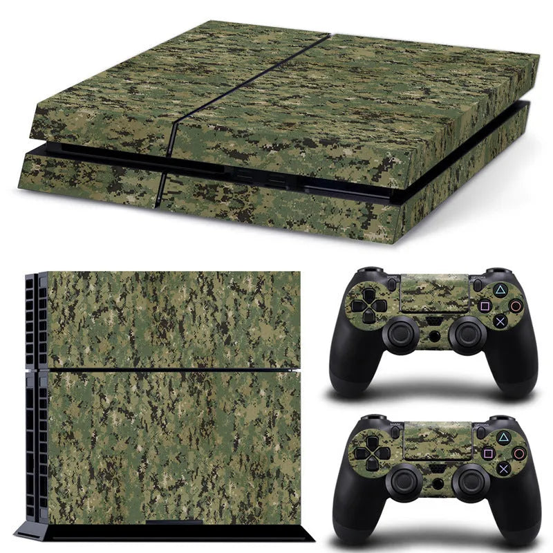 PS4 console protective film in various style designs showing 0.001mm thickness