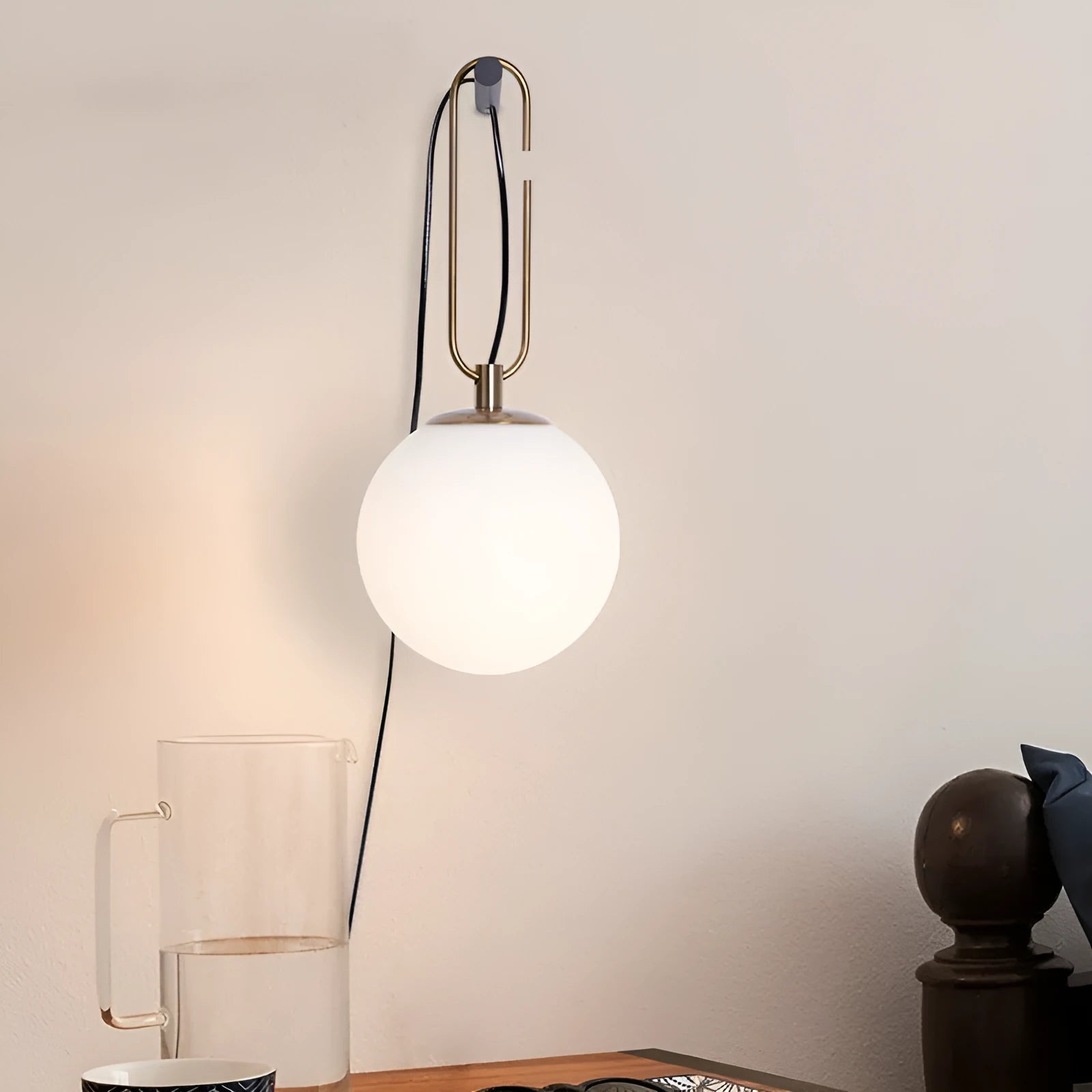 Nordic creative glass wall lamp with modern design and three light colour options