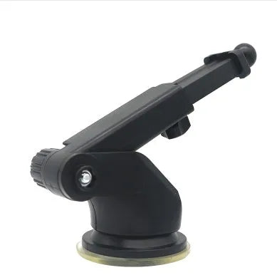 Universal telescopic car phone bracket mounted on dashboard holding smartphone