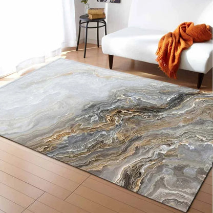 Polyester marble pattern carpet in 121.9x160cm and 50x80cm sizes for floor protection