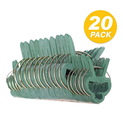 20 pack mixed size green eco plastic plant fixing clips for garden climbing plants