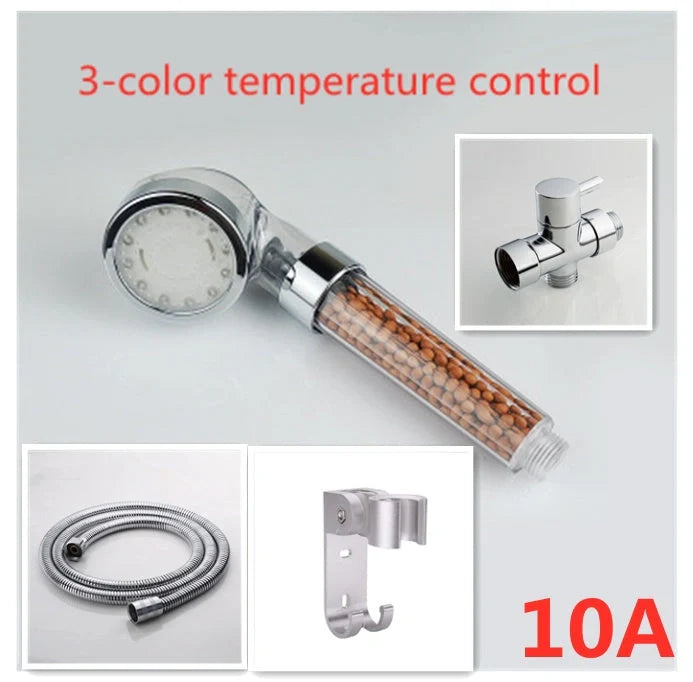 Color Changing LED Shower Head with temperature sensor and high pressure