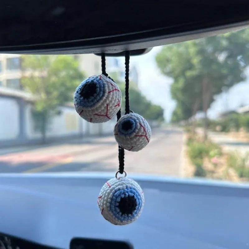 Plush hand-woven car hanging ornament with Halloween cartoon character design