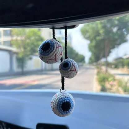 Plush hand-woven car hanging ornament with Halloween cartoon character design