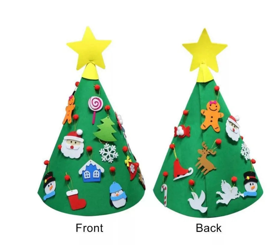 Felt Christmas tree DIY craft ornament measuring 50x60cm with three-dimensional cone design for child assembly