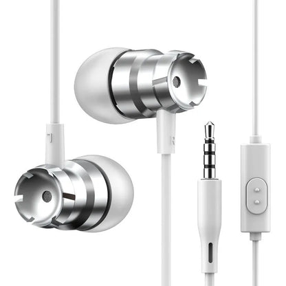 Metal turbo in-ear headphones with 3.5mm plug and built-in microphone in various colours