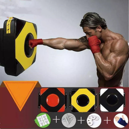 Wall hanging Thai boxing sandbag in black or orange, dimensions 30x30x10cm
