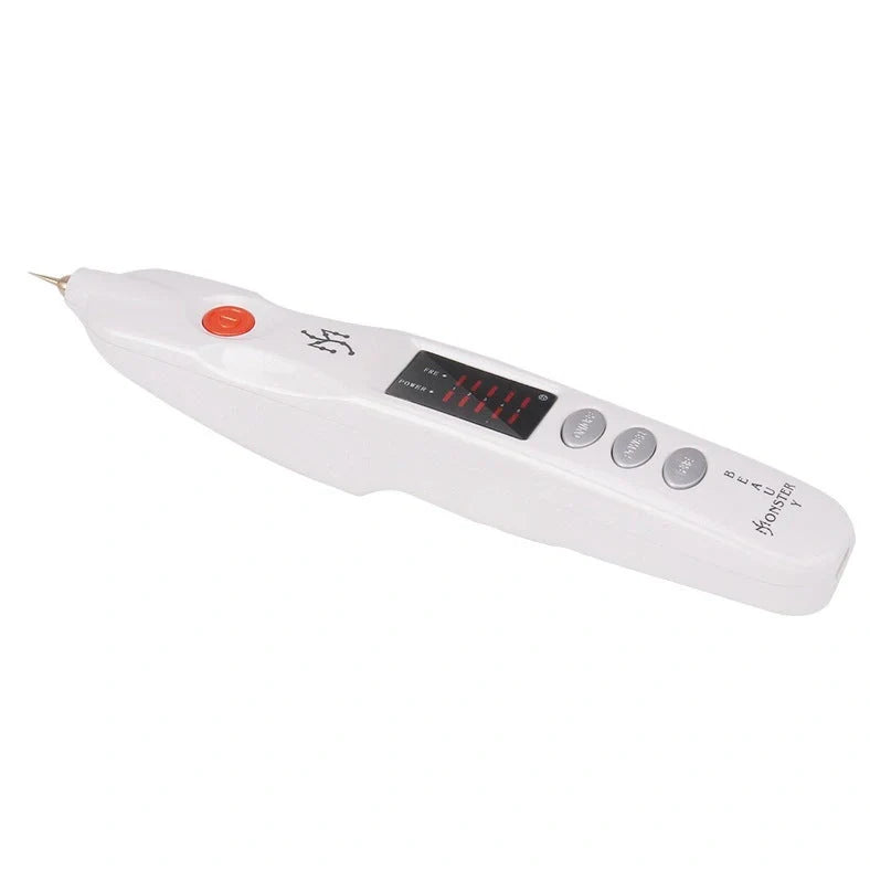 White multifunctional beauty instrument with adjustable speed settings, approximately 15cm length
