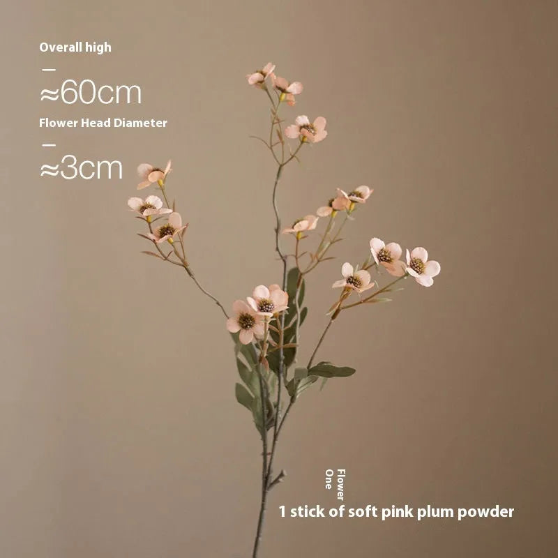 Bundle of four artificial dried flowers in orange, white, pink, and champagne colours for rustic decor